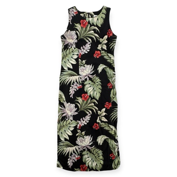 Dresses & Skirts - Vintage Young Hawaii Dress Womens Large Sleeveless Maxi Hibiscus Floral  USA